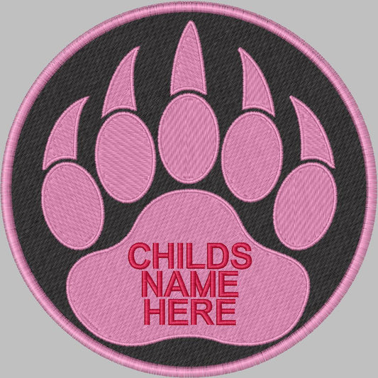 Personalized Bear Paws Name, Patch, Iron On or Sew On
