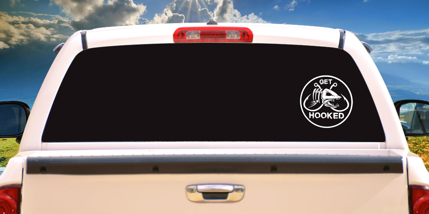 Get Hooked Fishing Sticker Decal
