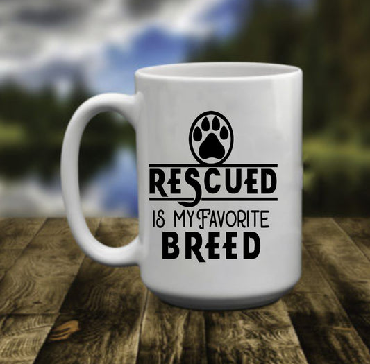 Dog Rescued, 15 oz Mug