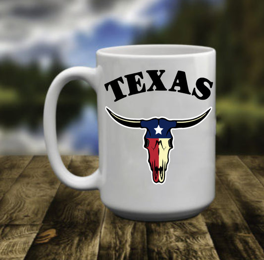 Texas State Longhorn, Bull Skull, 15 oz Mug