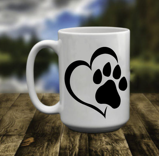 Paw Heart, 15 oz Mug