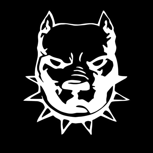 Pit Bull Dog With Studded Collar, Sticker Decal