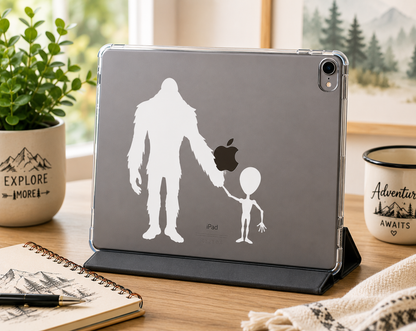 BigFoot Alien Holding Hands, Sticker Decal