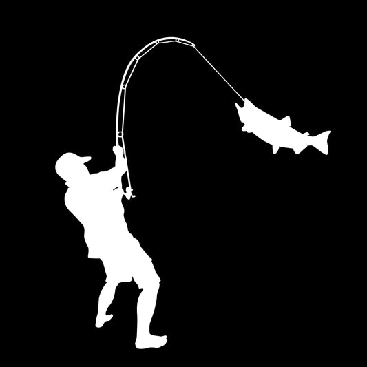 Man Catching Fish Sticker Decal