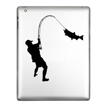 Man Catching Fish Sticker Decal