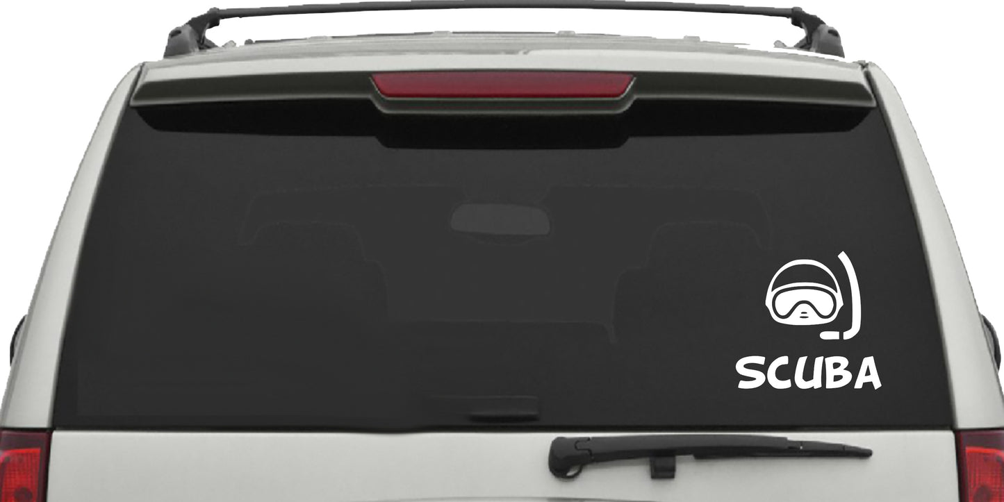 Scuba Diver Mask Vinyl Sticker