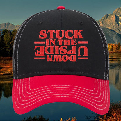 Embroidered 'Stuck in the Upside Down' Hat - Unique and Mysterious Design