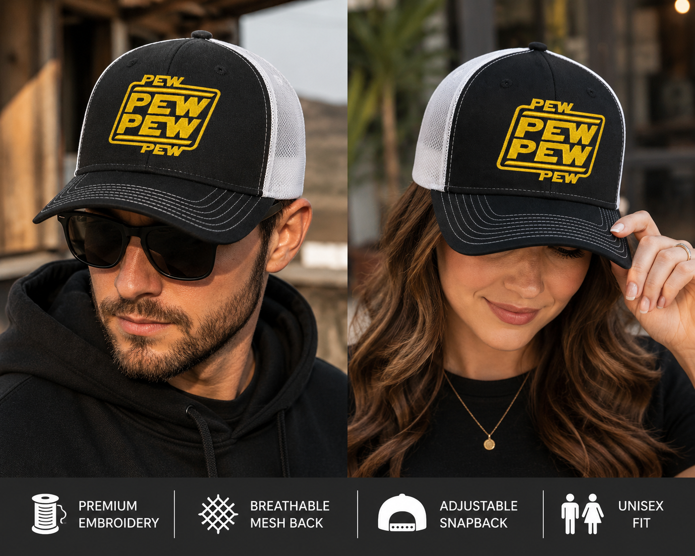 Pew Pew Pew Embroidered Hat