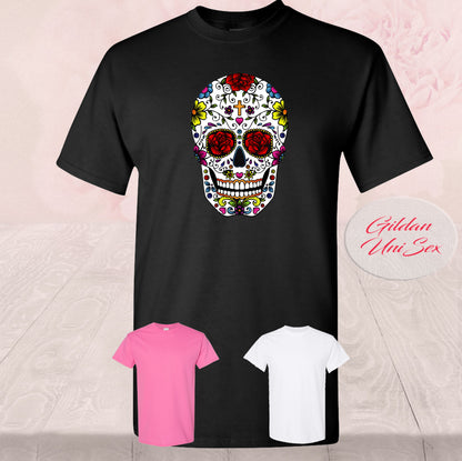 Sugar Skull With Roses, Dia de Muertos, Shirt