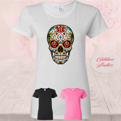 Sugar Skull With Roses, Day of the Dead, Shirt