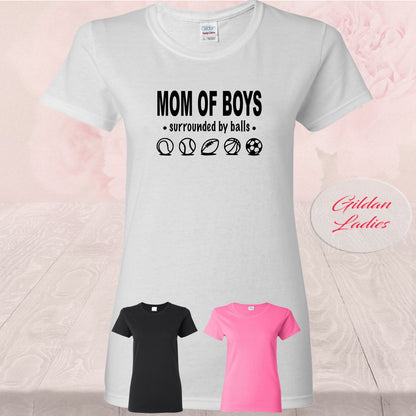 Mom Of Boys, Surrounded by balls, Shirt