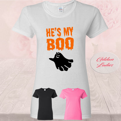 He's My Boo Ghost Halloween, T-Shirt