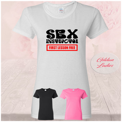 Sex Instructor, First Lesson Free, Shirts