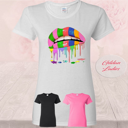 Rainbow Lips Dripping Lips, Shirts