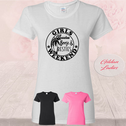 Girls Weekend Party, Beaches, Booze and Besties, Shirts