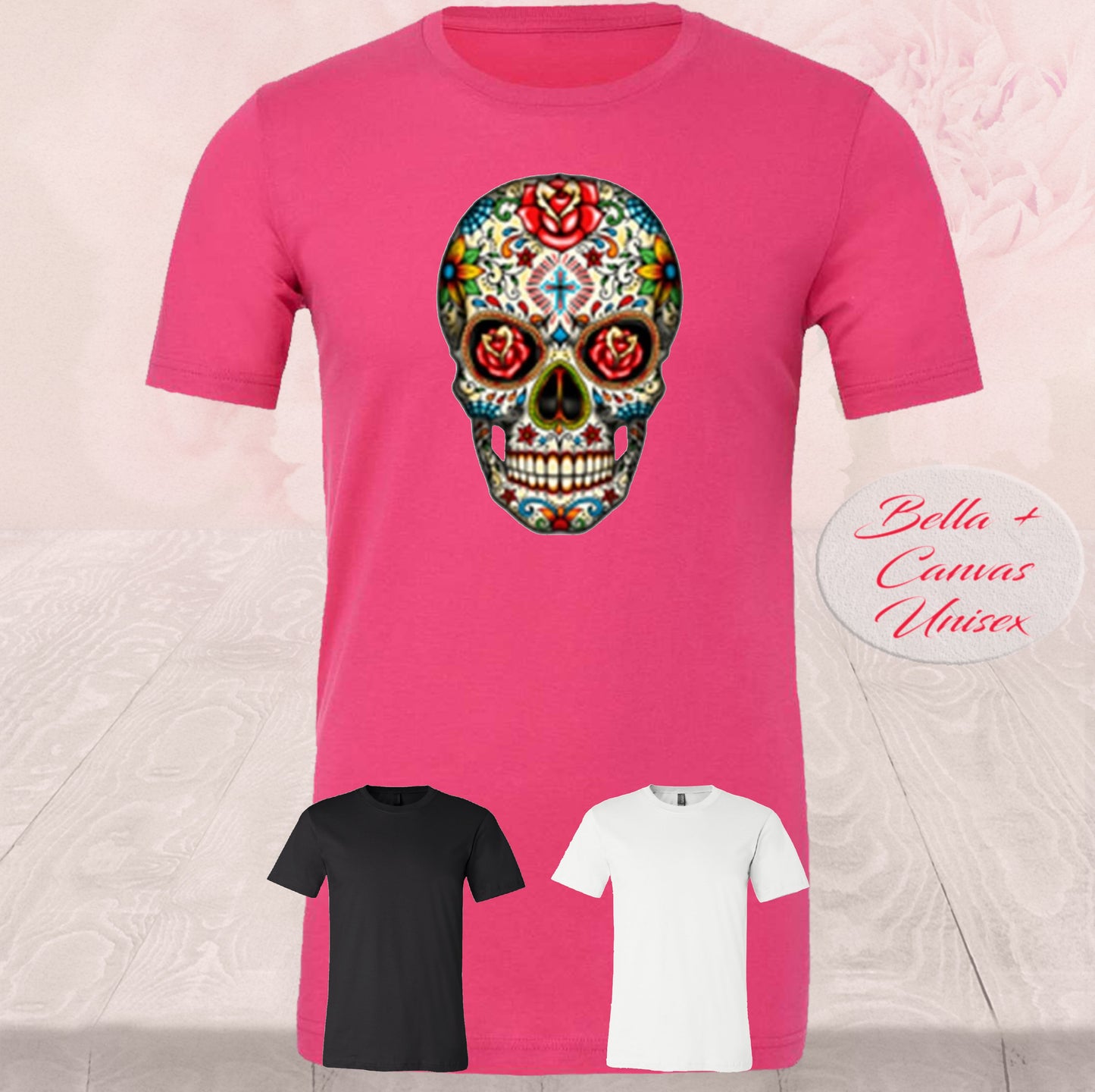 Sugar Skull With Roses, Day of the Dead, Shirt