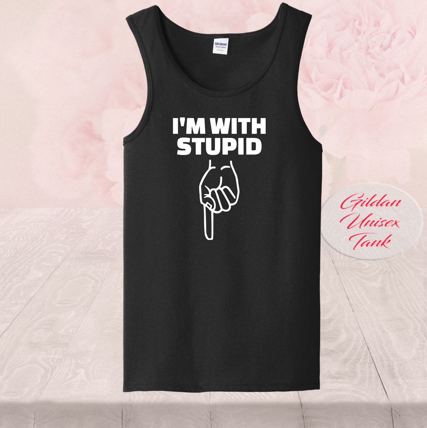 I'm With Stupid, pointing down, T Shirts