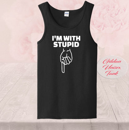 I'm With Stupid, pointing down, T Shirts