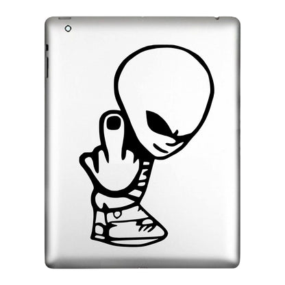 Alien Giving The Middle Finger, Decal Sticker