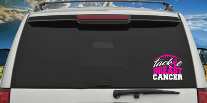 Tackle Breast Cancer Football, Sticker Decal