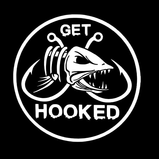 Get Hooked Fishing Sticker Decal