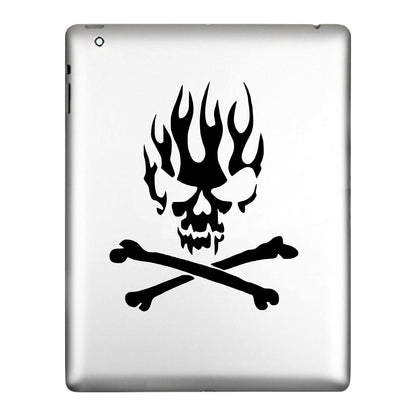 Flaming Skull and Crossbones, Sticker Decal