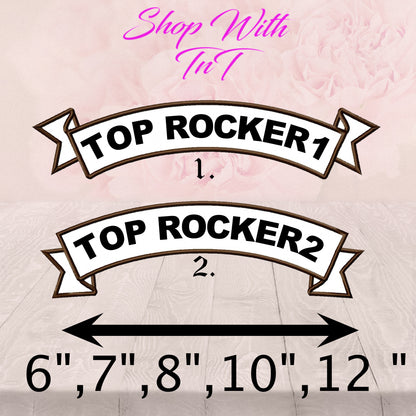 Custom Rocker Biker Scroll | Embroidered patch | Iron On or Sew On