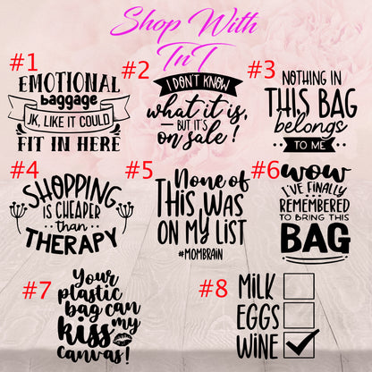 Funny Sayings Canvas 14L Tote Bag