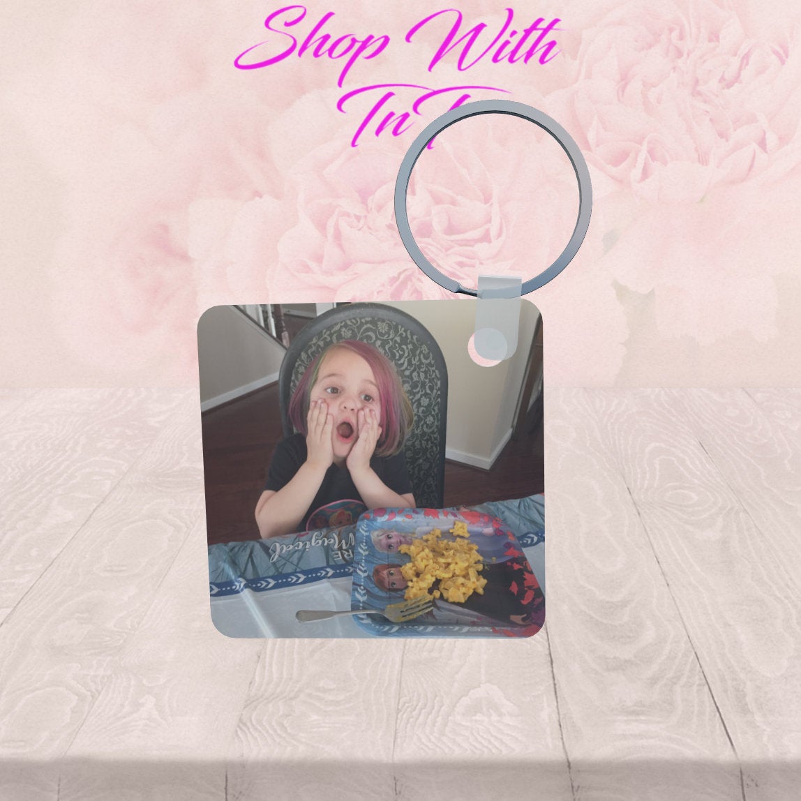 Custom Photo Double Sided Keychain Personal Business  Gift Keepsake.